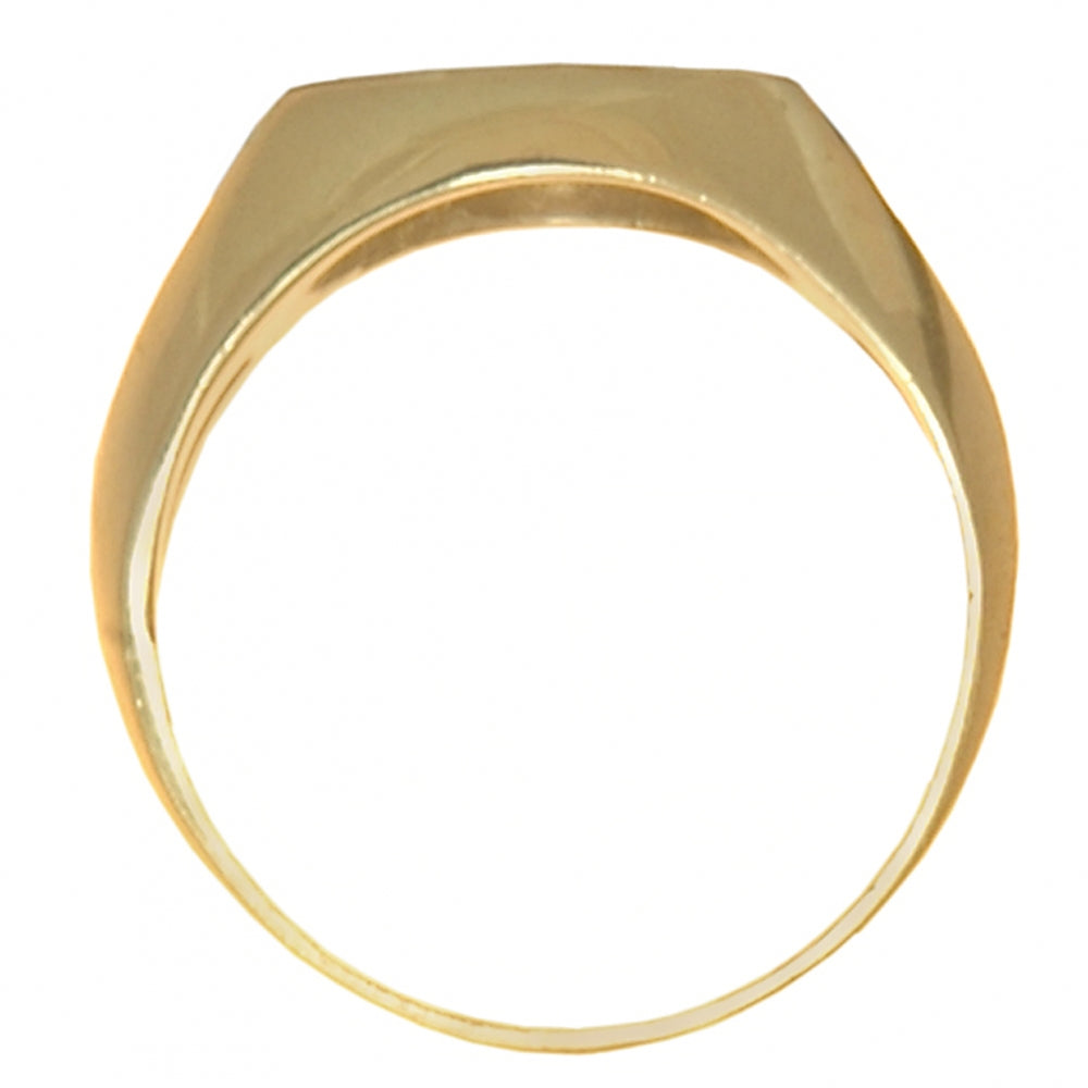 14k Gold, Mens Ring with Alcoholics Anonymous AA Symbol in a Wide Style Band