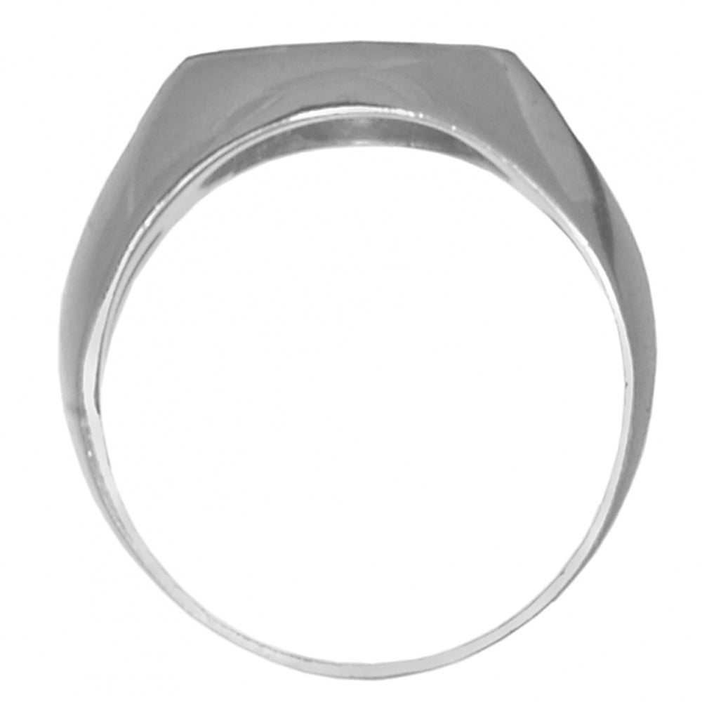 Sterling Silver Mens Ring with Alcoholics Anonymous AA Symbol in a Wide Style Band
