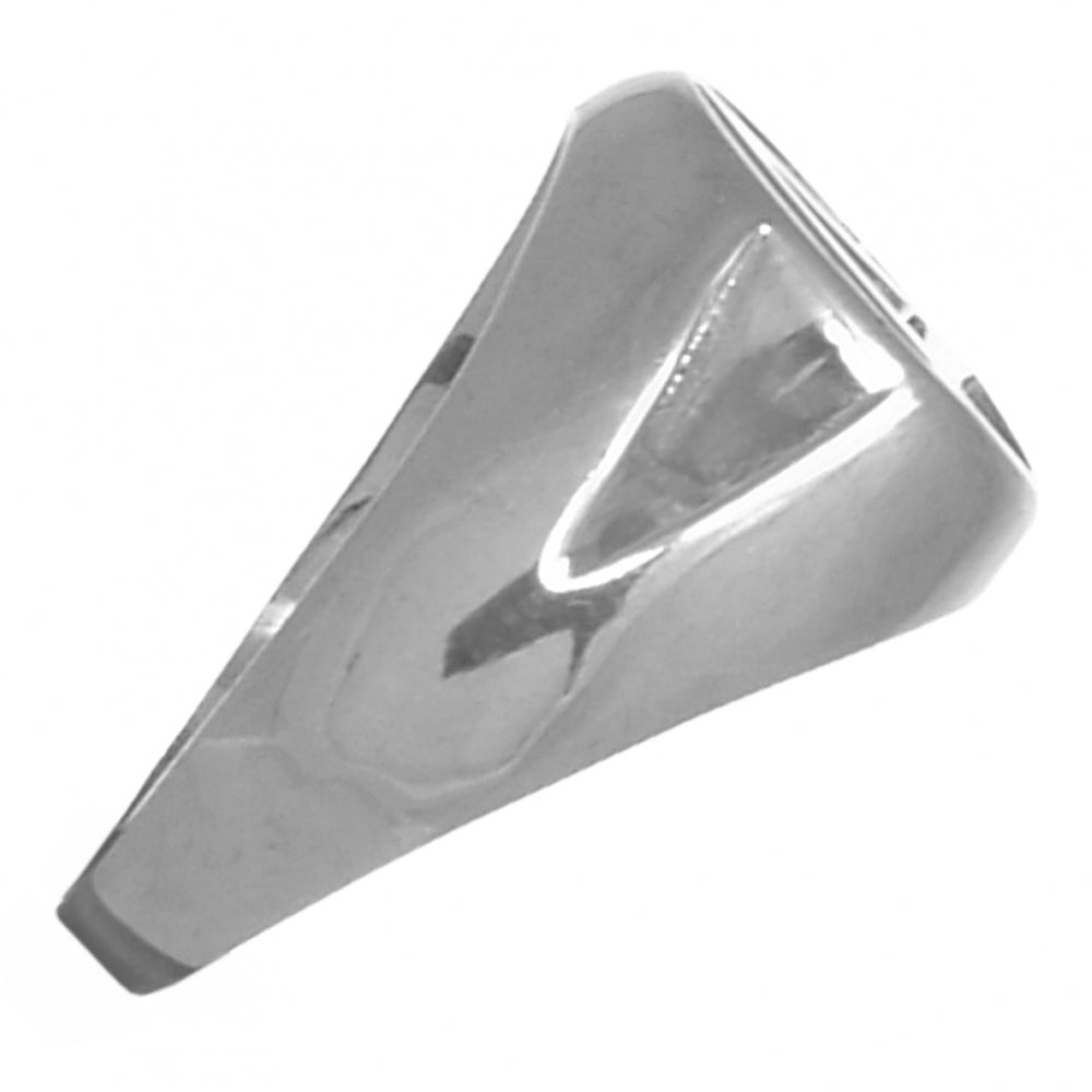 Sterling Silver Mens Ring with Alcoholics Anonymous AA Symbol in a Wide Style Band