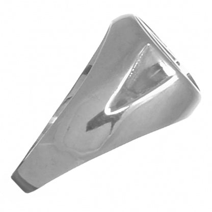 Sterling Silver Mens Ring with Alcoholics Anonymous AA Symbol in a Wide Style Band