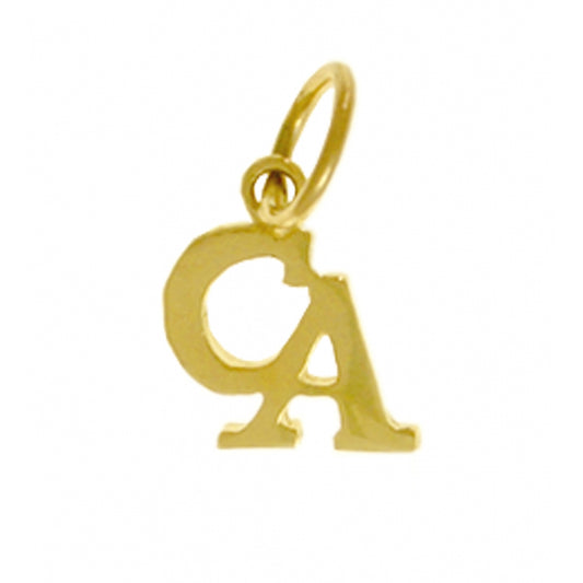 Cocaine Anonymous Pendant, 14k Gold, Small "CA" Initials