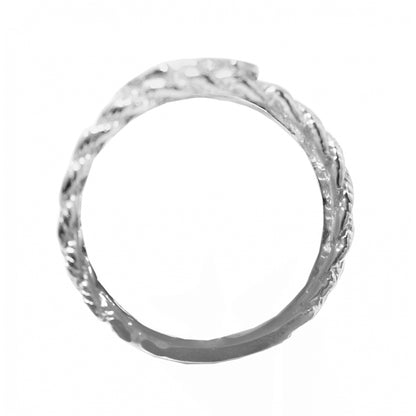 Narcotics Anonymous (NA) Initials Rope Banded Stirling Silver Ring