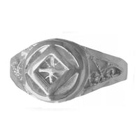 Sterling Silver Ring, Narcotics Anonymous NA Symbol on a Filigree Style Band