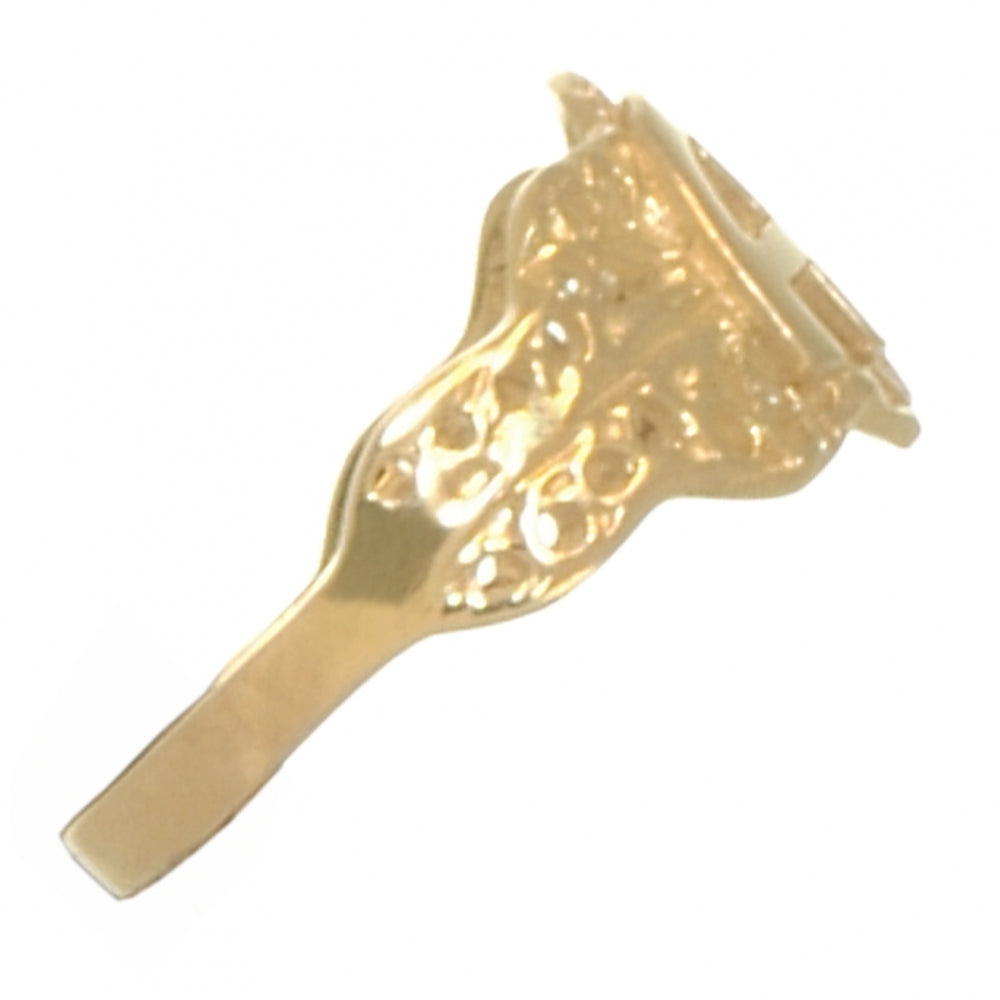 14k Gold Ring, Narcotics Anonymous NA Initial Filigree Style