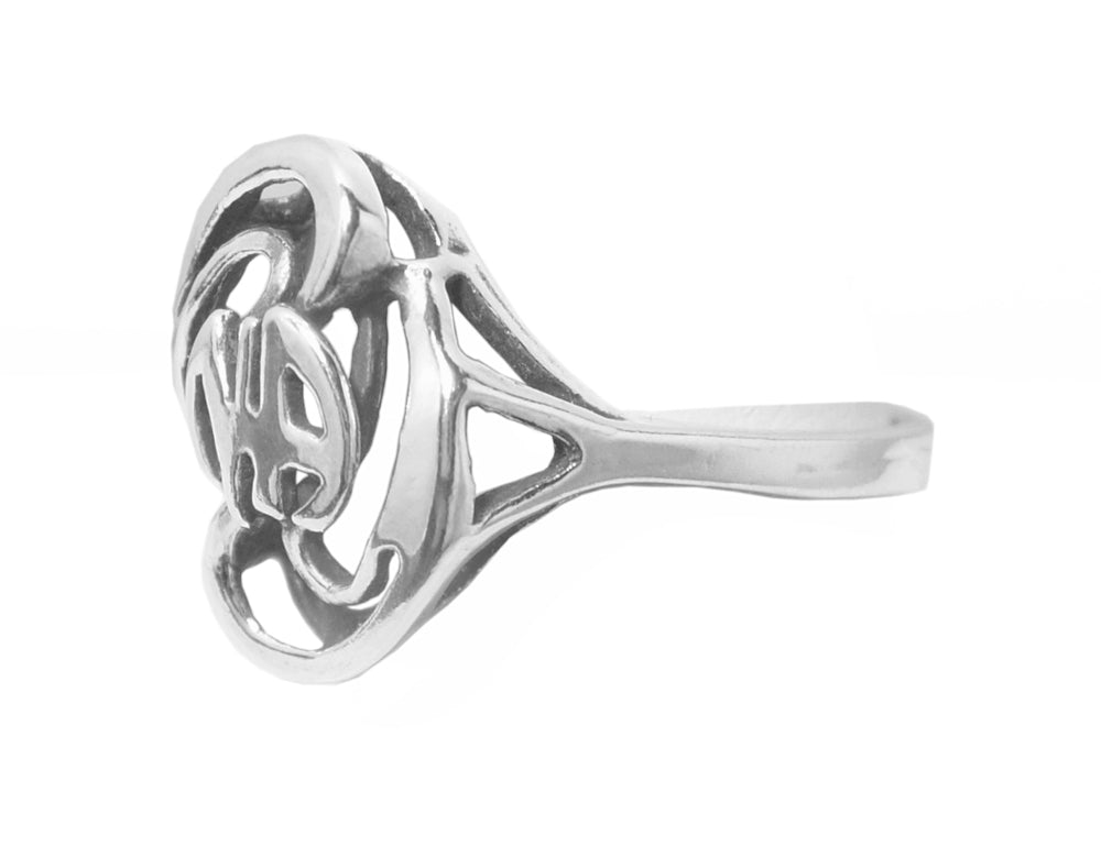 Sterling Silver Ring, Narcotics Anonymous NA Symbol with a Swirl Style Design