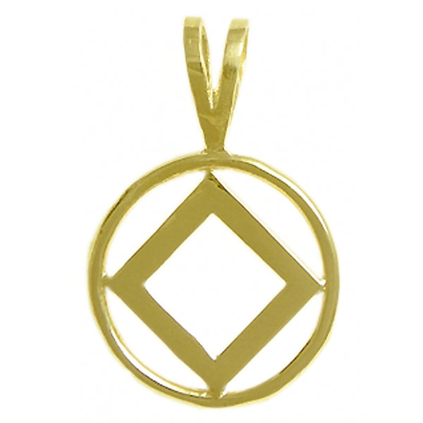 14k Gold Pendant, Narcotics Anonymous NA Symbol, Medium Size