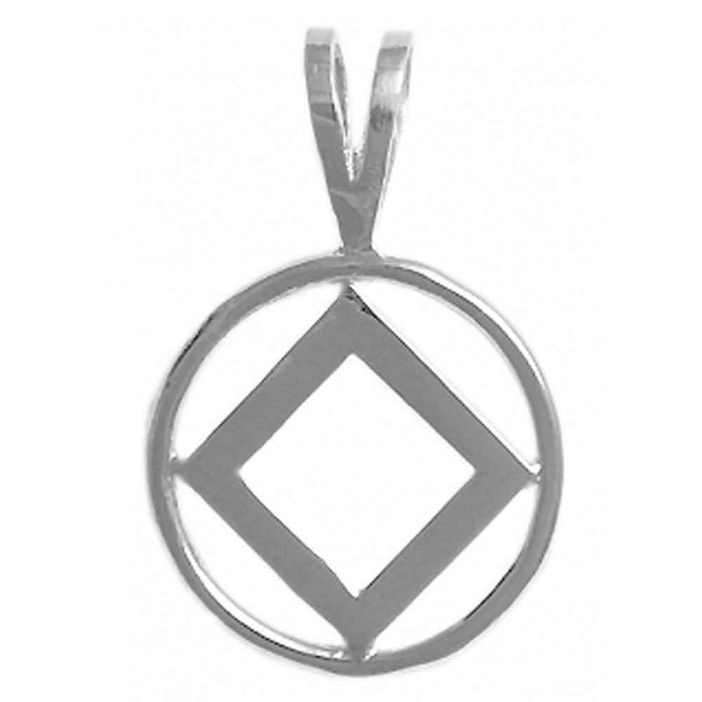 Sterling Silver Pendant, Narcotics Anonymous NA Symbol, Medium Size