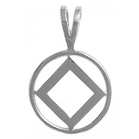 Sterling Silver Pendant, Narcotics Anonymous NA Symbol, Medium Size