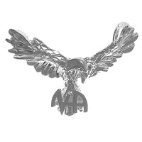 Sterling Silver Pendant, Narcotics Anonymous NA Symbol on the Tail Feathers of an Open Winged Eagle
