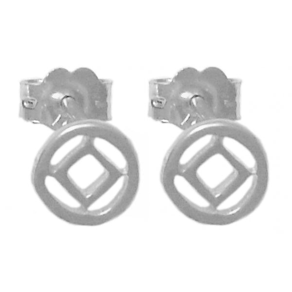 Sterling Silver Earrings, Narcotics Anonymous NA Symbol Small Stud Earrings