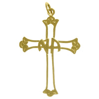 14k Gold, Cross Pendant with Narcotics Anonymous NA Initials in the Center