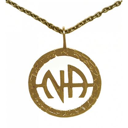Set of Brass Narcotics Anonymous NA Initials Pendant #559 with Brass Chain, $13.50 Chain Available in 18" only.