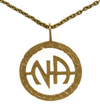 Set of Brass Narcotics Anonymous NA Initials Pendant #559 with Brass Chain, $13.50 Chain Available in 18" only.