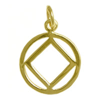 14k Gold Pendant, Narcotics Anonymous NA Symbol, Medium Size