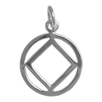 Sterling Silver Pendant, Narcotics Anonymous NA Symbol, Medium Size