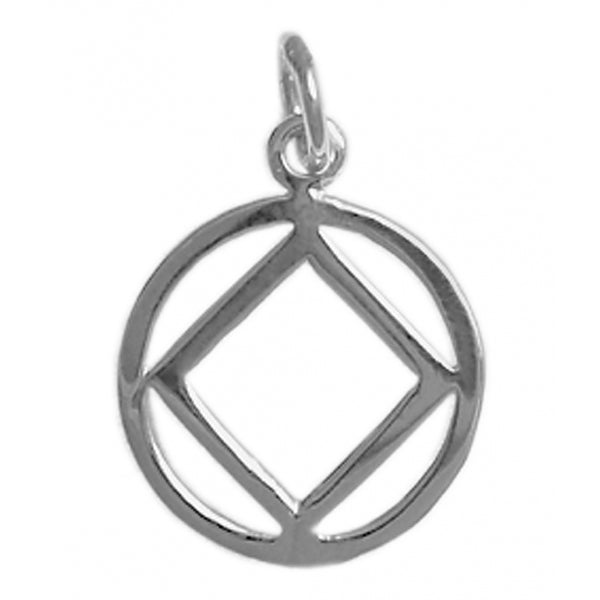 Sterling Silver Pendant, Narcotics Anonymous NA Symbol, Medium Size