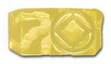 14k gold Ring,  Rectangular Ravine Textured Style Men's Narcotics Anonymous NA Symbol