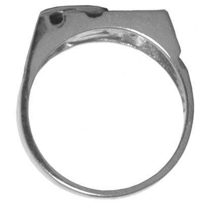 Sterling Silver Ring Rectangular Ravine Textured Style Men's Narcotics Anonymous NA Symbol