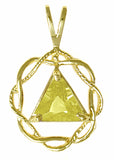 14k Gold Pendant, Medium Size, Basket Weave Style, Available in 12 Different Birthstones