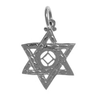 Sterling Silver Pendant, Narcotics Anonymous NA Symbol in a Jewish Star of David, Medium Size