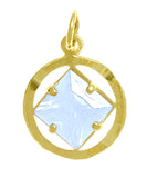 14k Gold Pendant, Narcotics Anonymous NA Symbol with 12 Different Birthstones