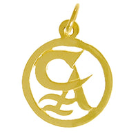 Cocaine Anonymous Pendant, 14k Gold, "CA" Initials in Center of the Circle