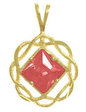 14k Gold Pendant, Medium Size, Narcotics Anonymous NA Basket Weave Circle, Available in 12 Different Birthstones