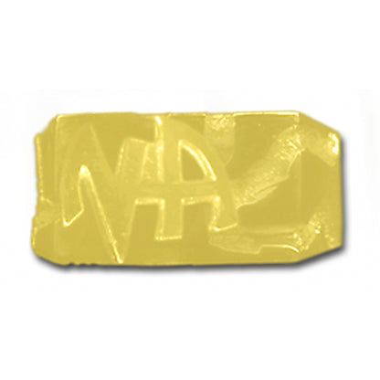14k Gold,  Rectangular Ravine Textured Style Men's Narcotics Anonymous Initial Ring - Style #581-12