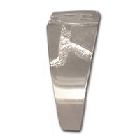 Sterling Silver Ring Rectangular Ravine Textured Style Men's Narcotics Anonymous NA Initial