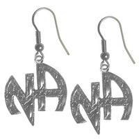 Sterling Silver Earrings, "Narcotics Anonymous" Initials