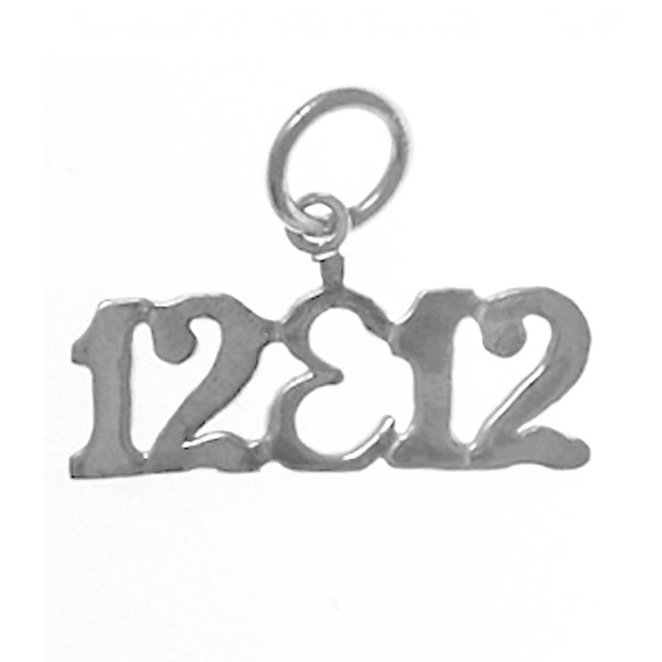 Sterling Silver, Sayings Pendant, "12&12"