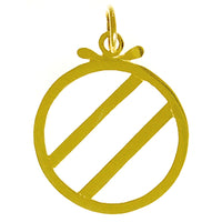 14k Gold Pendant Over Eaters Anonymous (OA) Symbol, Medium Size