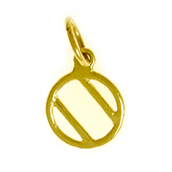 14k Gold Pendant Over Eaters Anonymous (OA) Symbol, Small Size