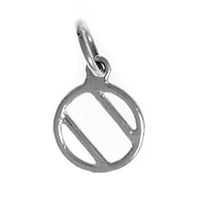 Sterling Silver Pendant Over Eaters Anonymous (OA) Symbol, Small Size