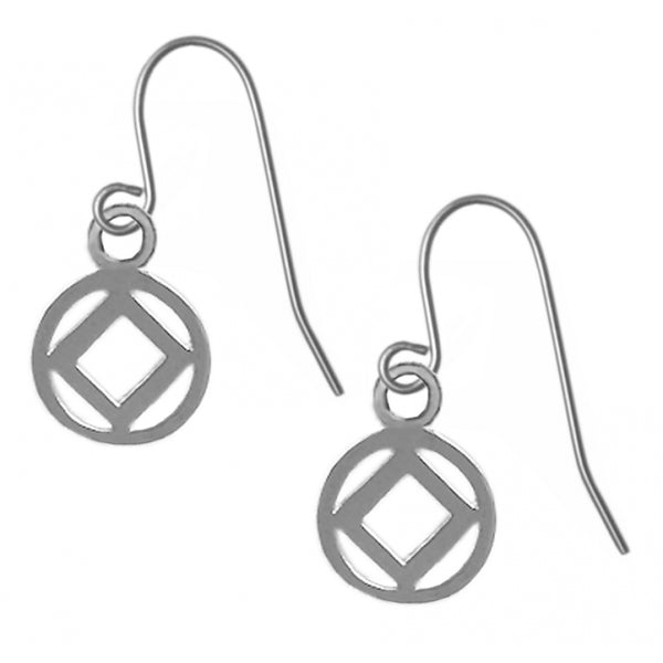 Sterling Silver Pendant, Narcotics Anonymous NA Symbol Earrings