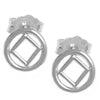 Sterling Silver Earrings, Narcotics Anonymous NA Symbol Small Stud Earrings