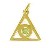 14k Gold Pendant, Medium Size, Family Recovery Symbol, Available in 12 Different Birthstones