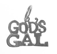 Sterling Silver, Sayings Pendant, "GOD'S GAL"
