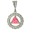 Sterling Silver Rope Style Circle Pendant with 8mm Triangle Birthstone – 12-Step Recovery Jewelry