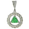 Sterling Silver Rope Style Circle Pendant with 8mm Triangle Birthstone – 12-Step Recovery Jewelry