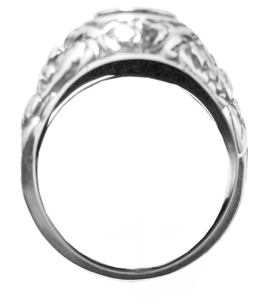 Sterling Silver Mens Ring, Alcoholics Anonymous AA, Nugget Style