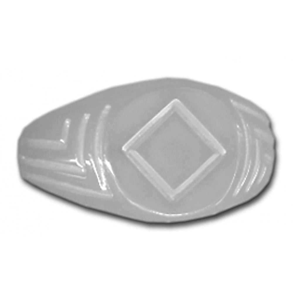 Sterling Silver Mens Ring Narcotics Anonymous NA, Deco Signet Style