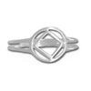 Sterling Silver Ring, Narcotics Anonymous NA Symbol