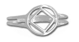 Sterling Silver Ring, Narcotics Anonymous NA Symbol