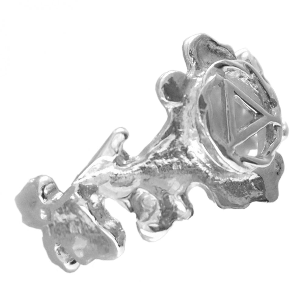 Sterling Silver Ring, Alcoholics Anonymous AA Symbol with a Leaf Style Design