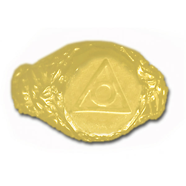 14k Gold Ring, Mens Alanon Symbol Nugget Style