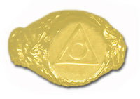 14k Gold Ring, Mens Alanon Symbol Nugget Style