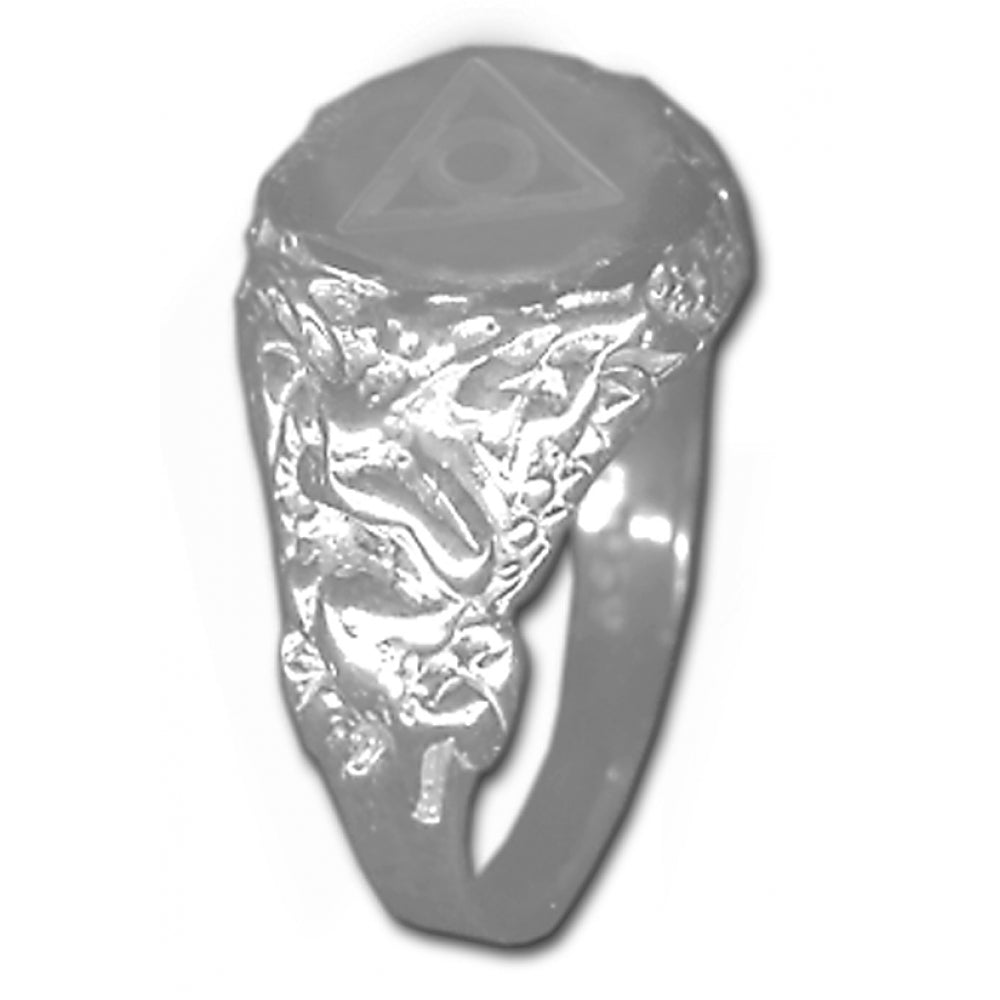 Sterling Silver Ring, Mens Alanon Symbol Nugget Style