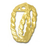 14k Gold Ring, Family Recovery Symbol on a Open Rope Style Band