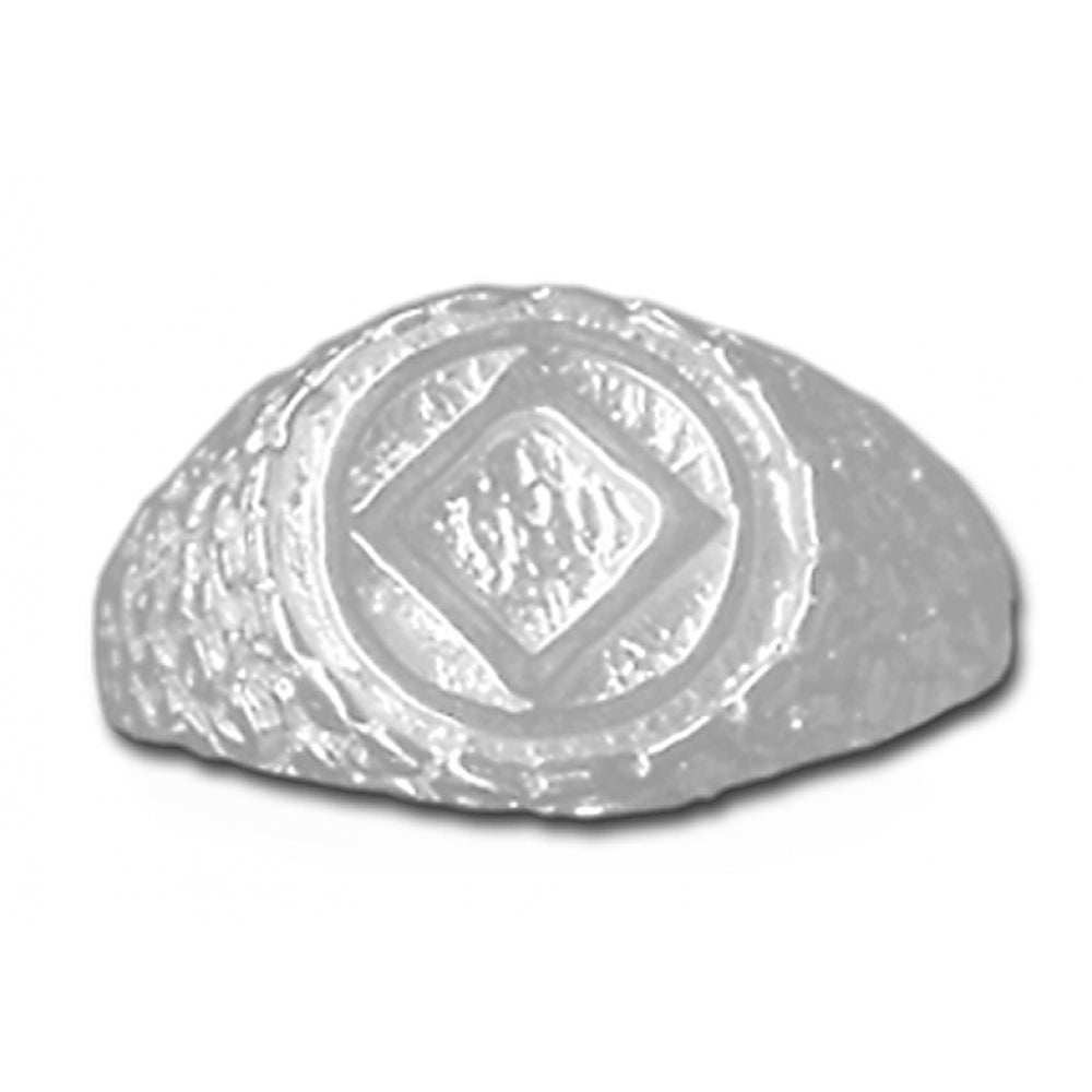 Sterling Silver Mens Nugget Style Ring with Narcotics Anonymous NA Symbol